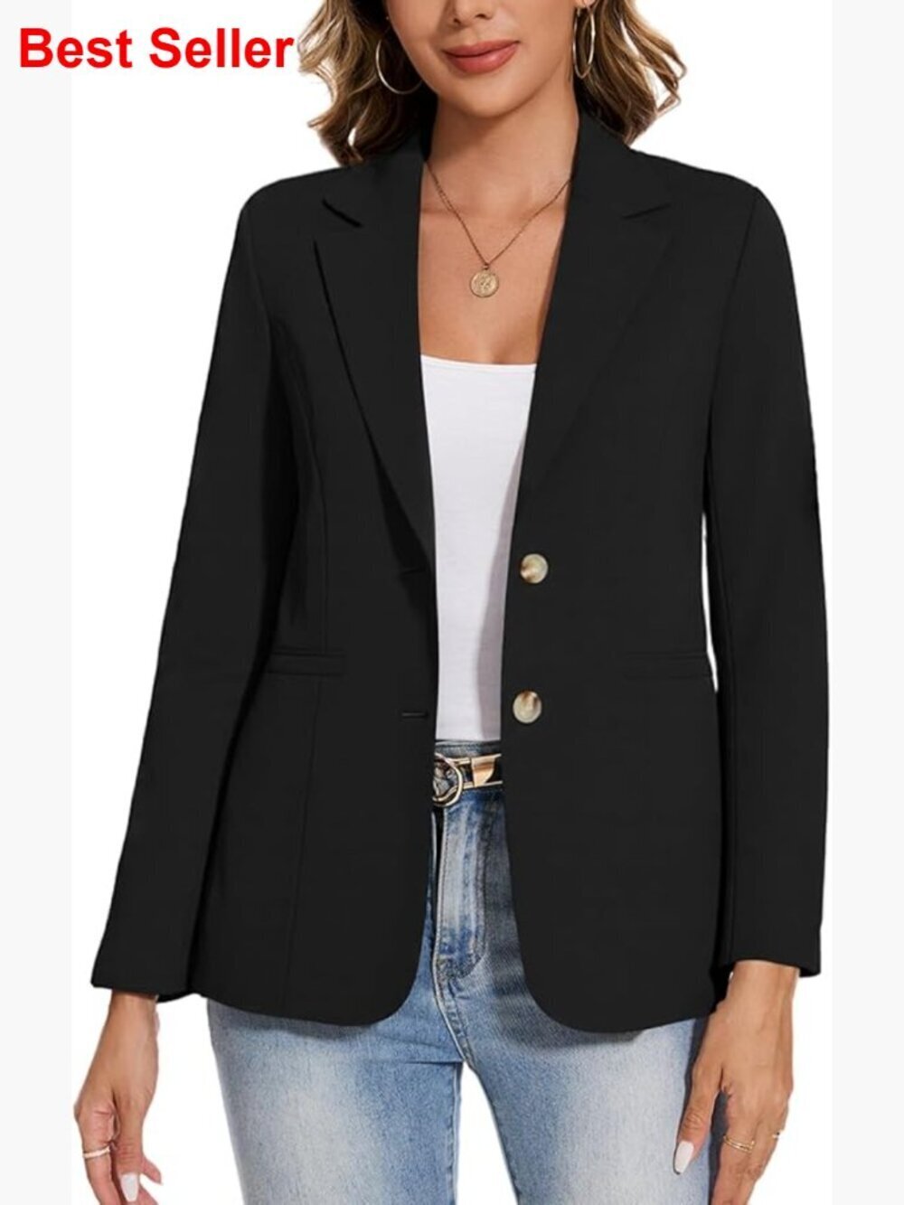Casual Linen Cotton Blazer with Notch Lapel and Pockets